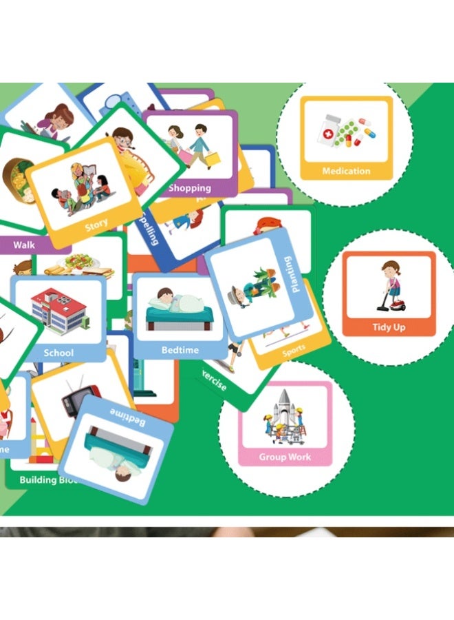 كابسترو مخطط الوقت البصري للأطفال - بطاقات لتنظيم الروتين اليومي والجدول الزمني للأطفال | لبناء العادات وتنمية الوعي بالوقت والتعلم المبكر - Image 4